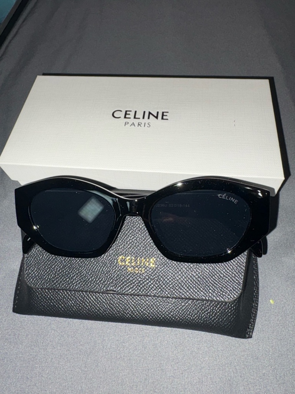 Celine Glossy Black Cat-Eye Sunglasses - Picture 3 of 7